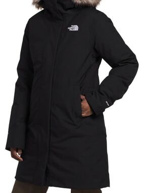 The North Face Women's Arctic 600 Down Black Insulated Parka Fur-Trim Hood NWOT
